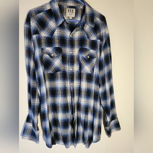 Men's XL Blue and Black Flannel
